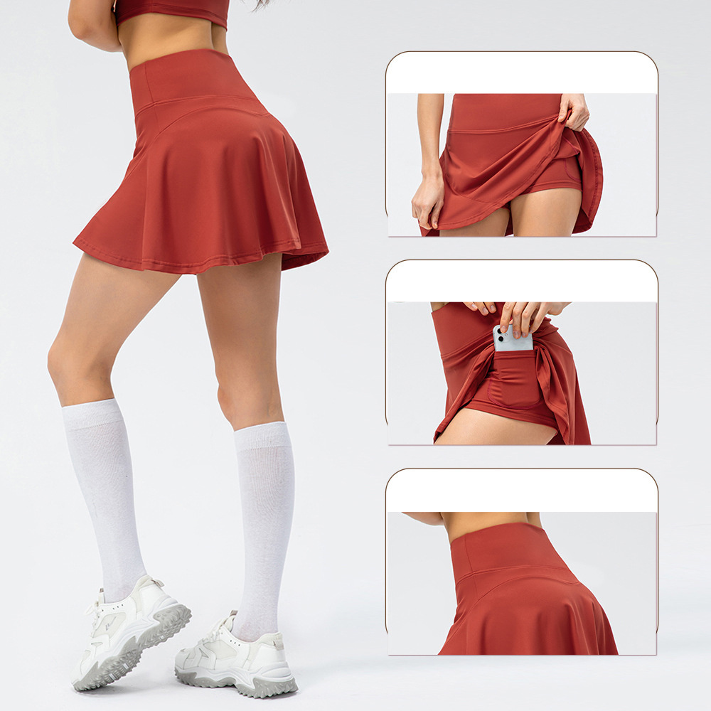 Custom Logo 2-in-1 Golf Tennis Short Skirts with Pocket Gym Sport Fitness Wear Running Workout Tennis Skirt For Women Sportswear