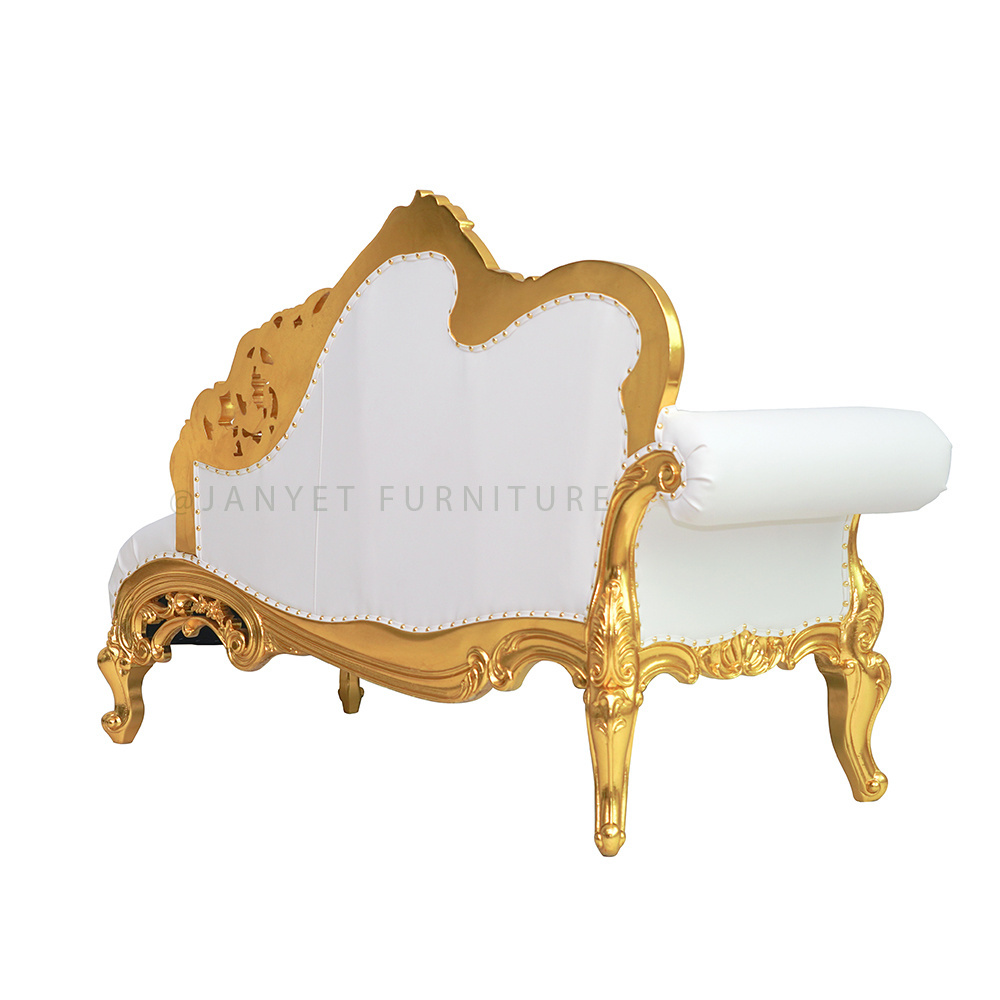 Royal Gold Throne Luxury Lounge Furniture Leather Wedding Bridal Sofas for Event