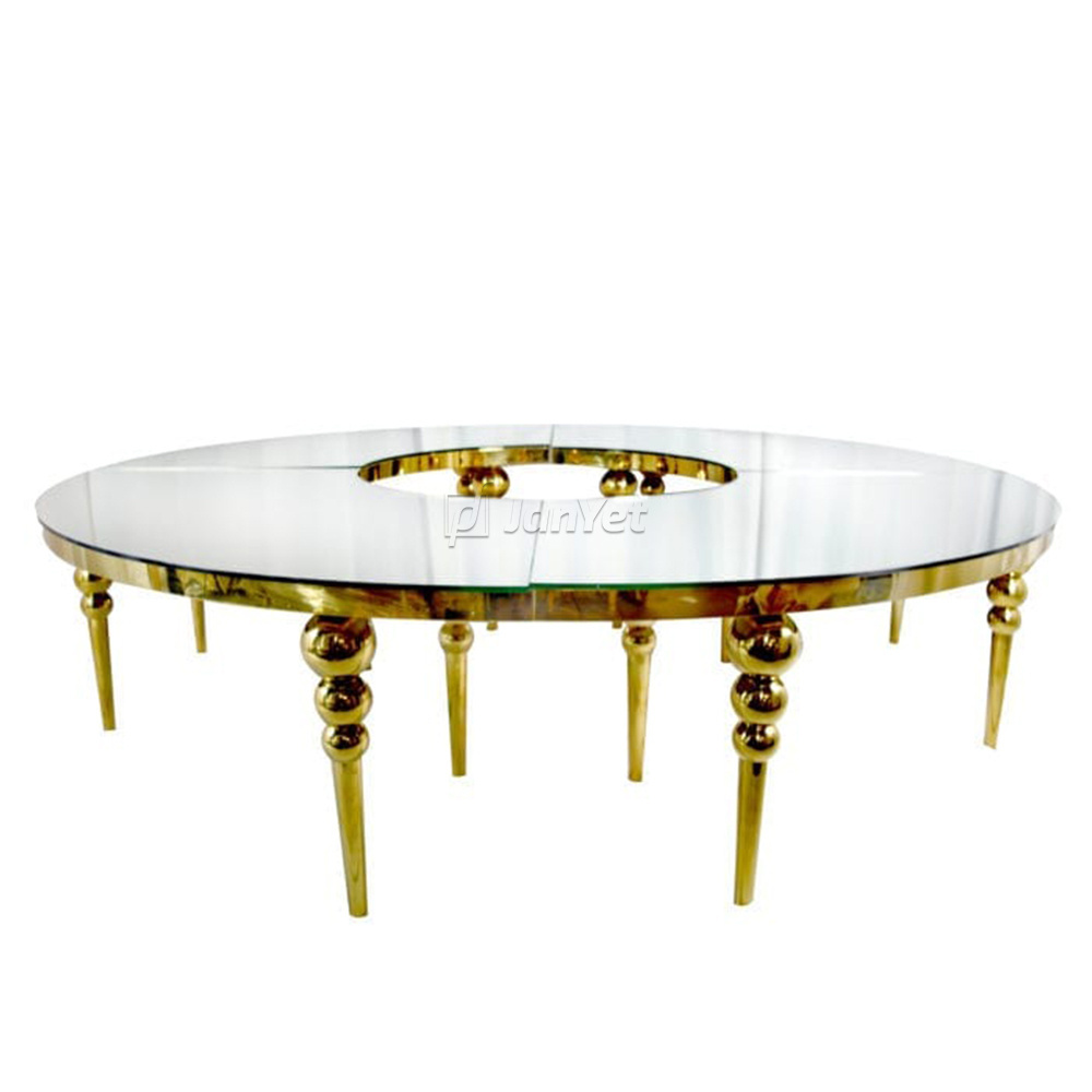 Wholesale Luxury Wedding Event Dining Banquet Serpentine Tables Gold Sale