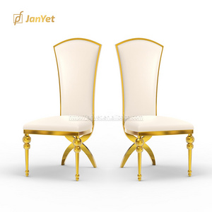 Hot Sale Royal Style Cross Legs High Back Dining Metal Chair for Banquet