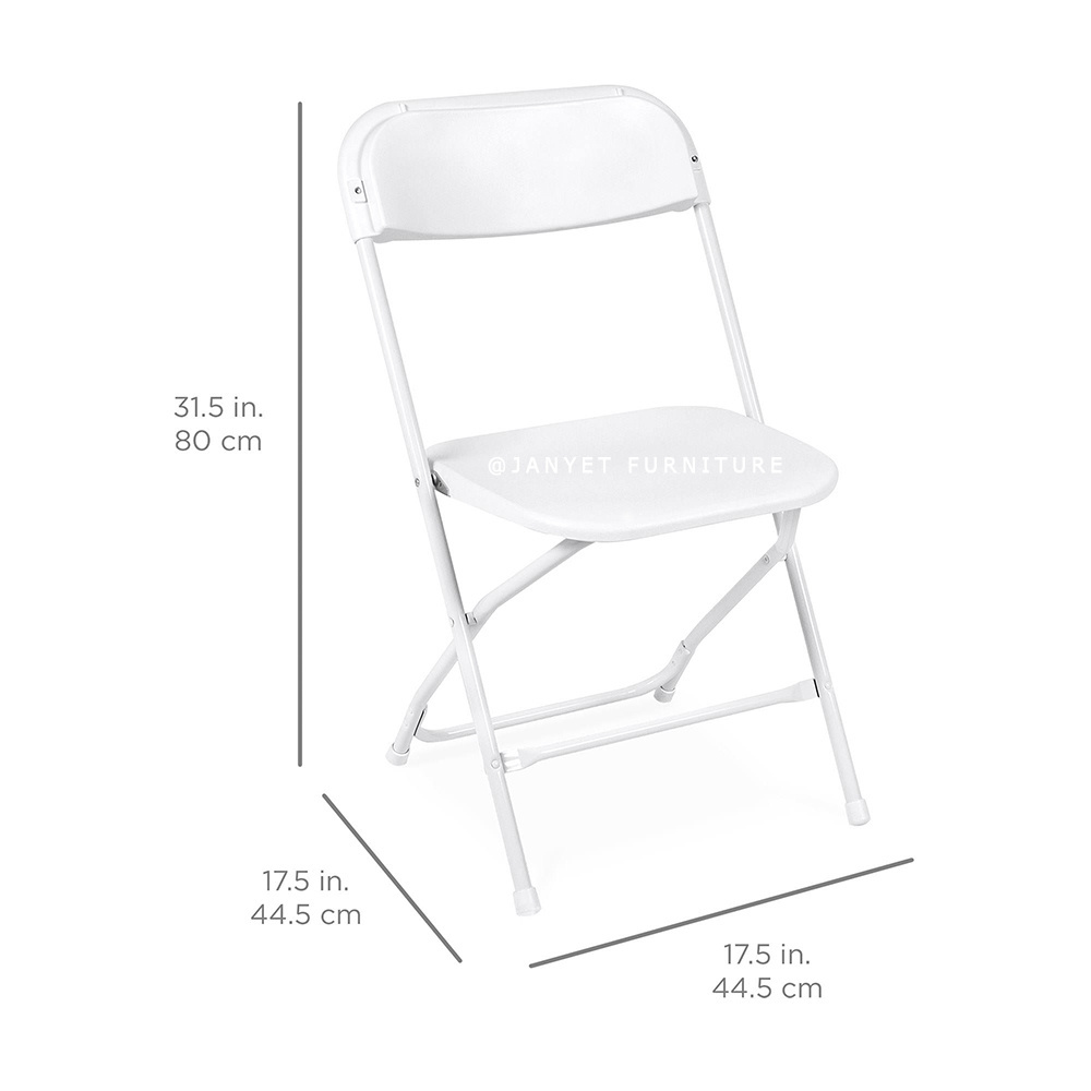 Wholesale Portable Metal Plastic Outdoor Wedding White Folding Chairs for Events Party