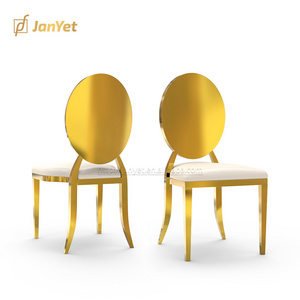 High Quality Round Back Metal Gold Wedding Banquet Chair for Sale