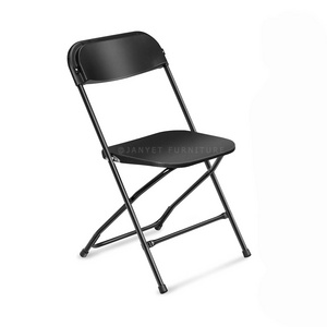 Wholesale Outdoor Banquet lightweight Metal Plastic Black Folding Chairs for Events