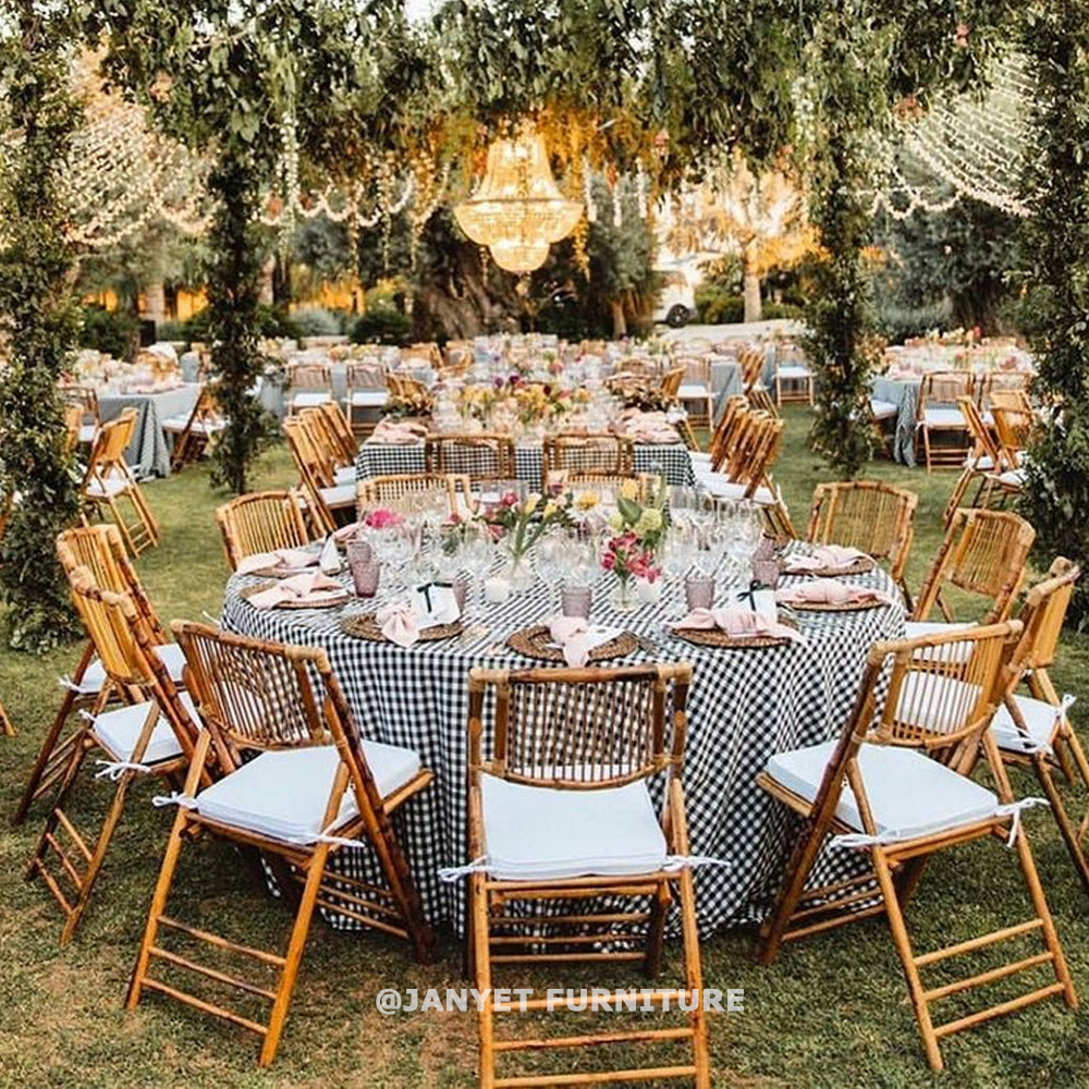 Wholesale Garden Wedding Event Party Outdoor Rustic Folding Bamboo Chair