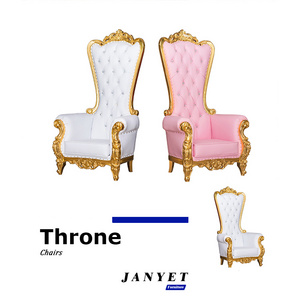 Luxury Royal High Back White Wedding Throne Chairs for Bride and Groom