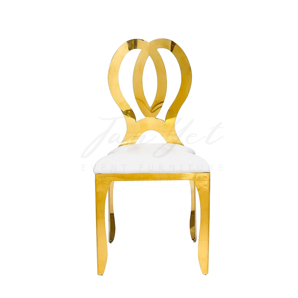 Wholesale Royal Event Banquet Stainless Steel Infinity Stackable Gold Wedding Chair