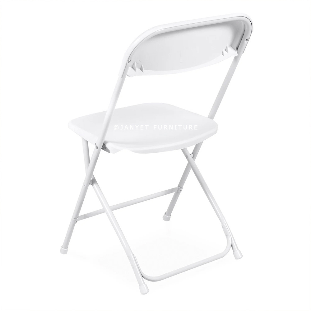 Wholesale Portable Metal Plastic Outdoor Wedding White Folding Chairs for Events Party