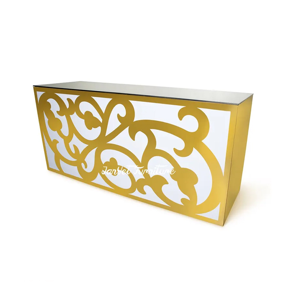 High end banque modern styling designer gold cocktail bar table