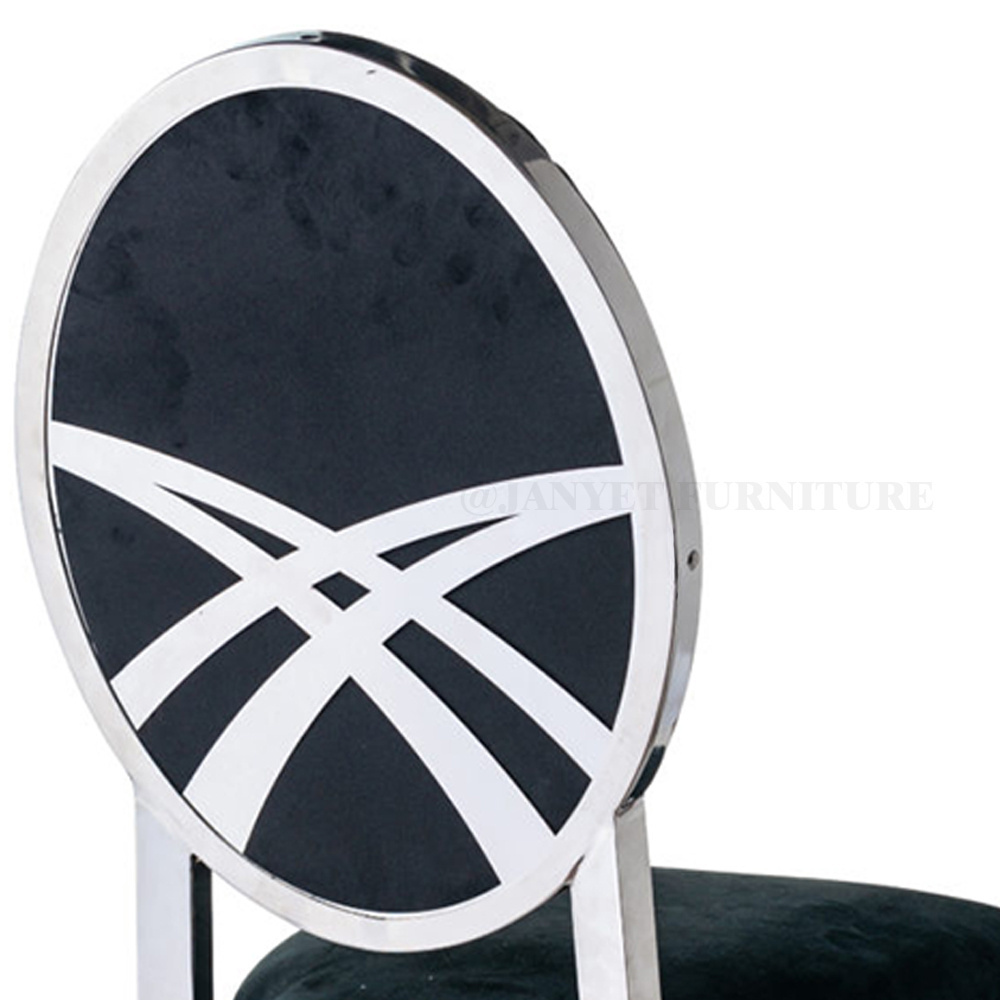 Silver Cross Back Metal Velvet Luxury Modern Wedding Event Chairs for Dining Table