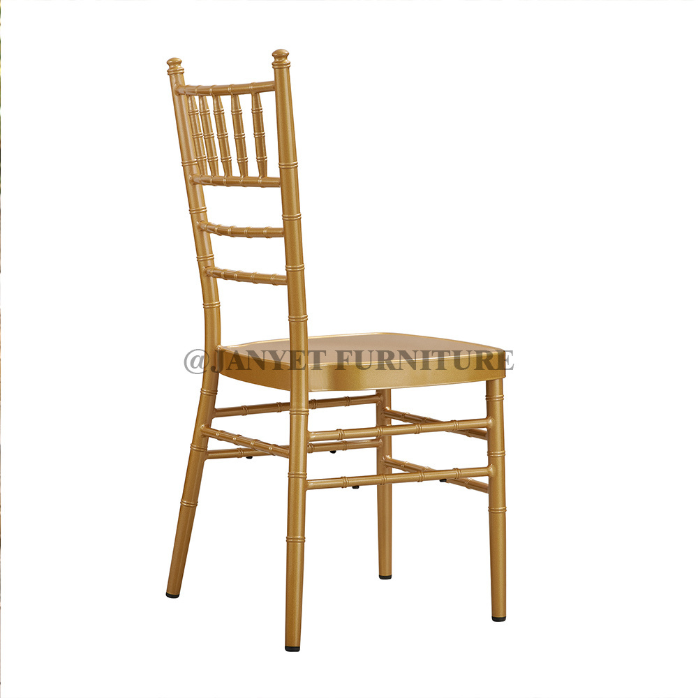 Factory Gold Stacking Wedding Iron Steel Tiffany Chairs Outdoor