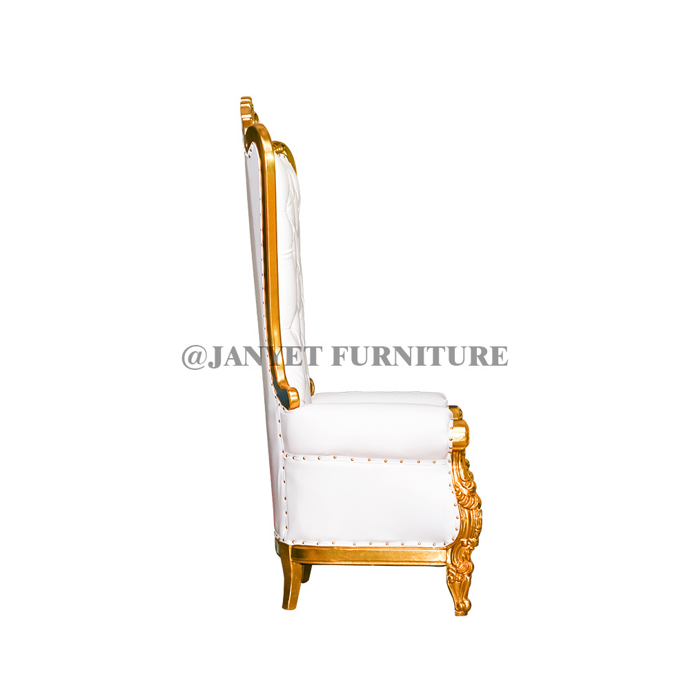 Luxury Royal High Back White Wedding Throne Chairs for Bride and Groom