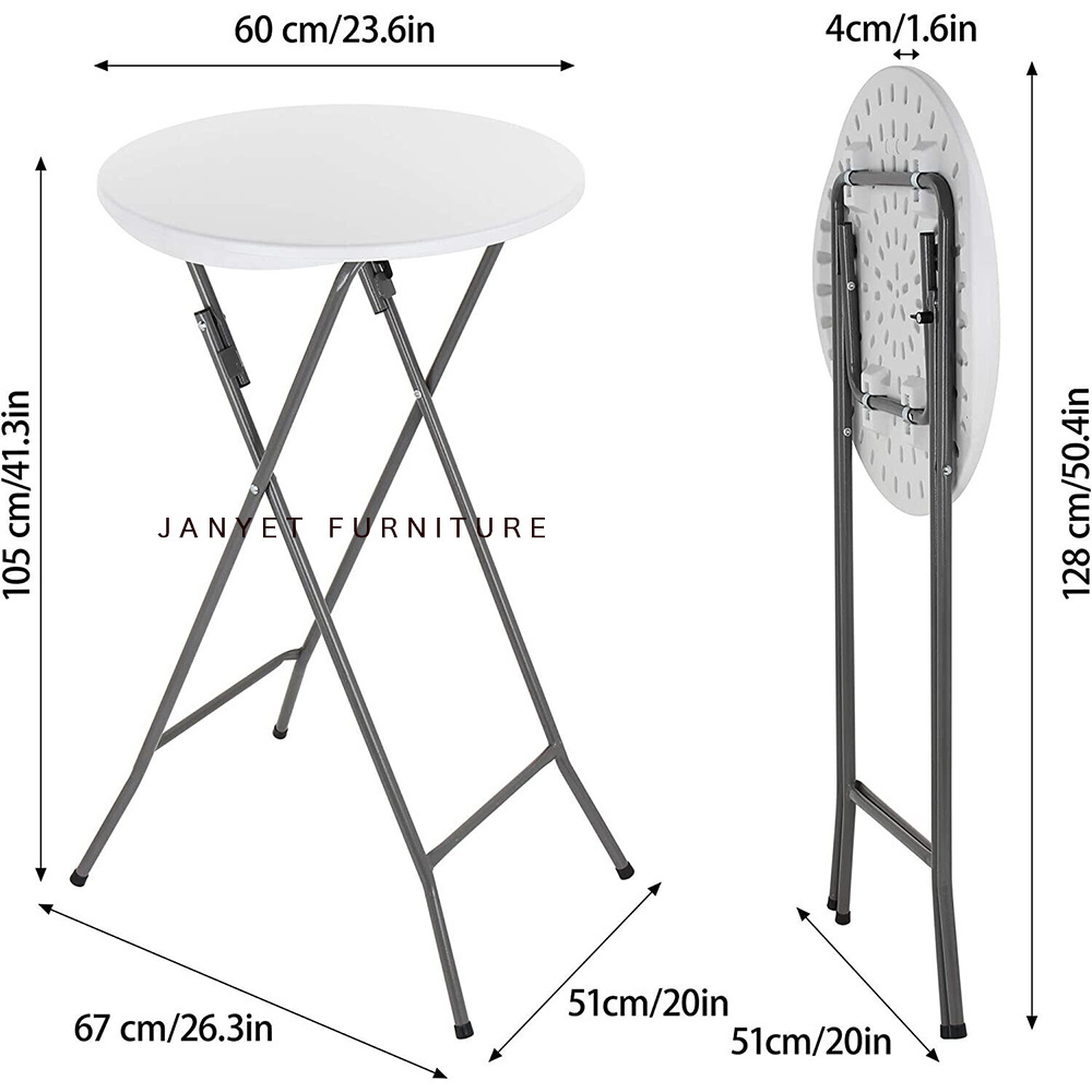 Low Price Wholesale Outdoor Party Round Cocktail Foldable Bar Table for Events