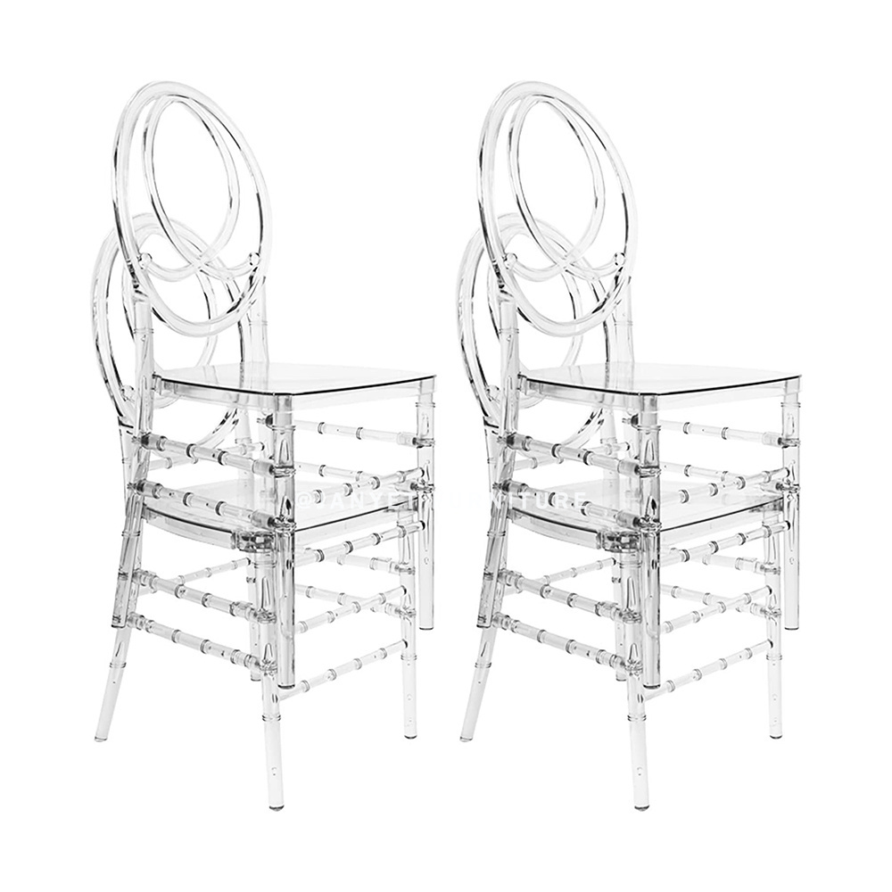 Wholesale Stacking Wedding Event Acrylic Resin Clear Phoenix Chairs