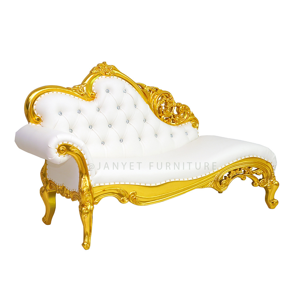 Royal Gold Throne Luxury Lounge Furniture Leather Wedding Bridal Sofas for Event