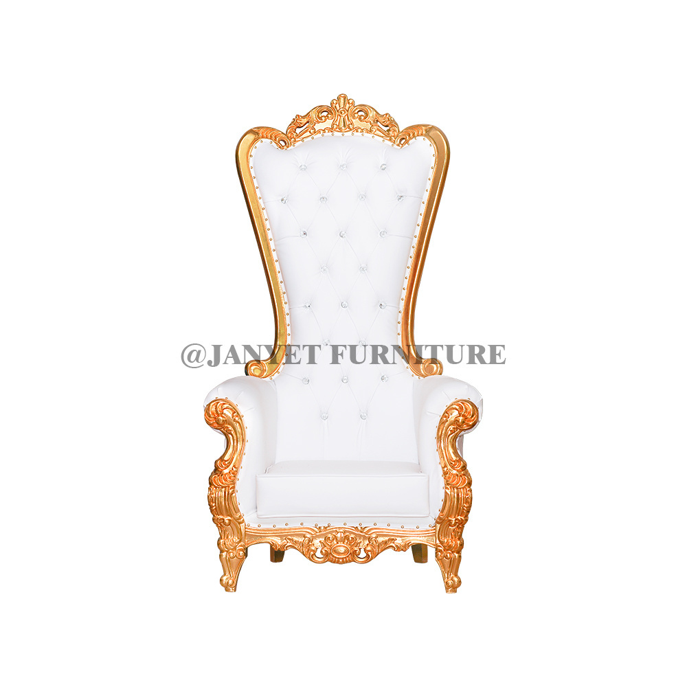 Luxury Royal High Back White Wedding Throne Chairs for Bride and Groom