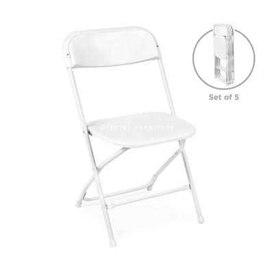 Wholesale Portable Metal Plastic Outdoor Wedding White Folding Chairs for Events Party