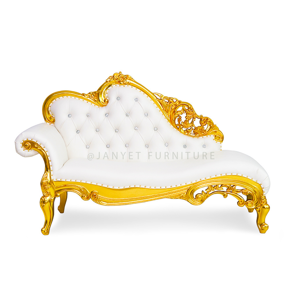 Royal Gold Throne Luxury Lounge Furniture Leather Wedding Bridal Sofas for Event