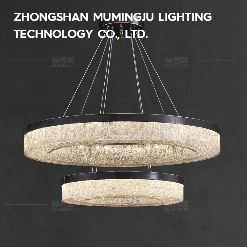 Postmodern minimalist brass light luxury chandelier building, villa, living room, dining room, bedroom