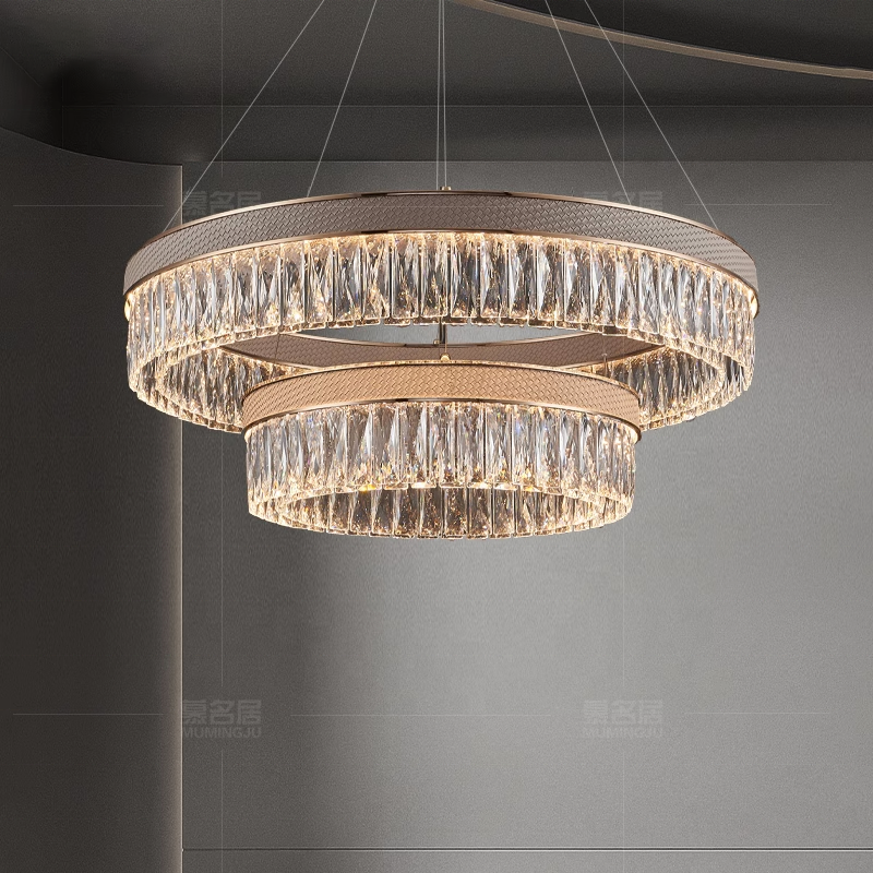 New living room chandelier  luxurious and luxurious crystal lamp  postmodern and minimalist  hotel villa  restaurant bedroom