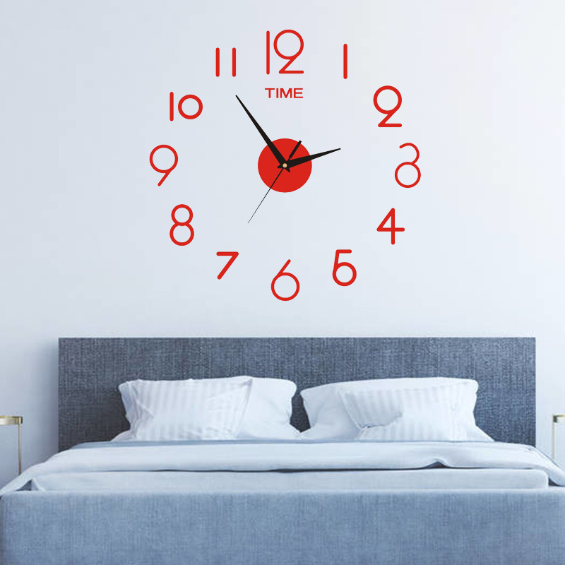 Creative Montre Murales Decorative Wall Stickers DIY Montre Murale 3D Clock Hand	 Large Wall Clock for Home Decor