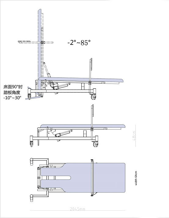 JQ-EL12D Rehabilitation tilt table for Stroke paralyzed patient for rehabilitation purposes physiotherapy standing bed