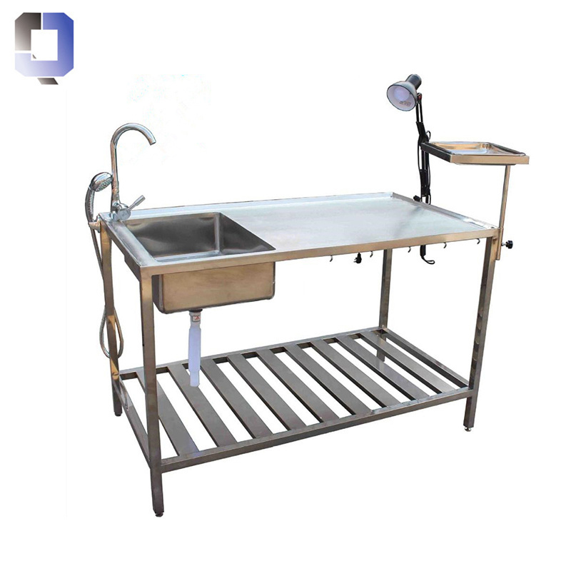 JQ-DT01 Stainless steel animal mortuary corpse anatomy dissection table surgery dissecting table autopsy Operation table