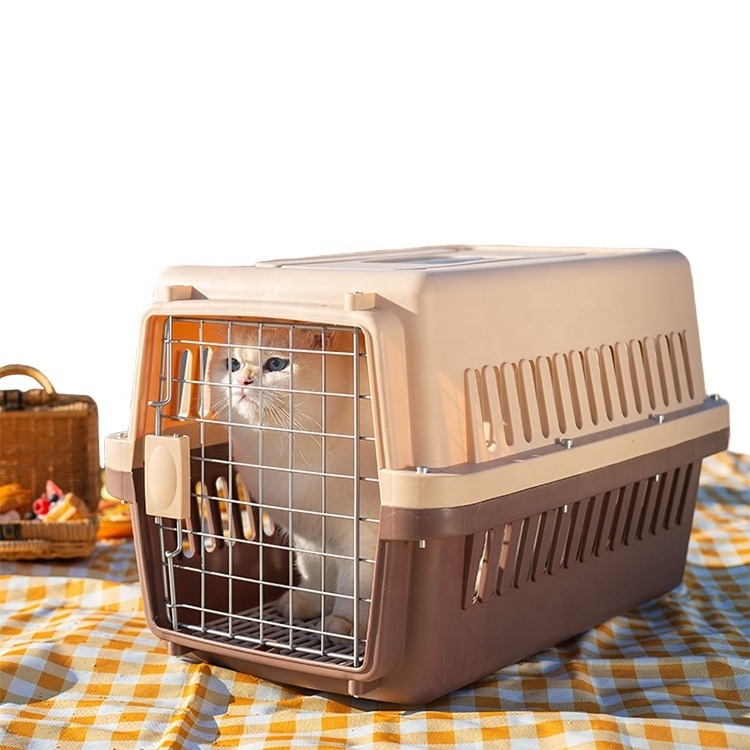 IATA Airline Approved  Plastic Pet Carrier Crate Travelling Cat Dog Kennel Outdoor