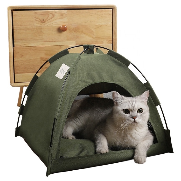 New Design Outdoor Canvas Glamping Camping House Bed Pet Dog Cat Tent