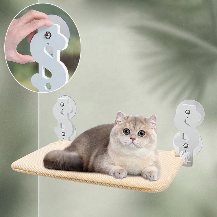 PVC Canvas Pet Seat Window Mounted Bed Cat Hammock With 4 Strong Suction Cupscat Hammock Cat Wall Shelves