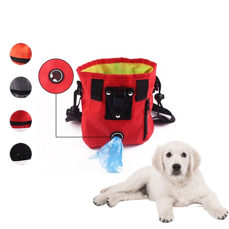 Outdoor Adjustable Treat Fanny Pack Pet Training Dog Walking Crossbody Bag With Dog Poop Bag Holder