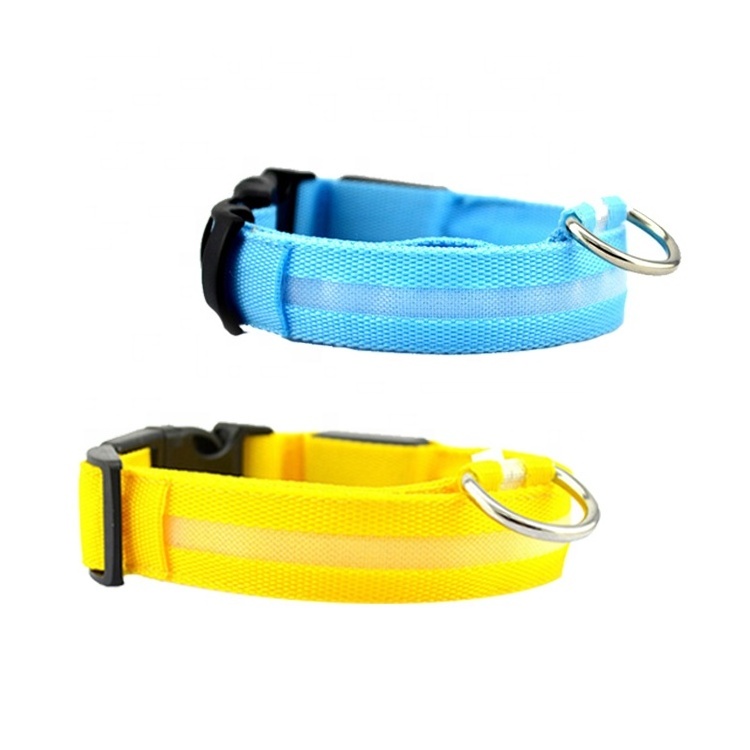 Best Quality multicolor nylon pet China manufacturer rechargeable led dog collar