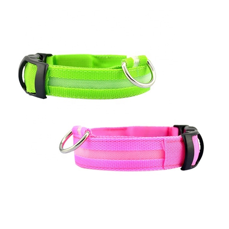 Best Quality multicolor nylon pet China manufacturer rechargeable led dog collar