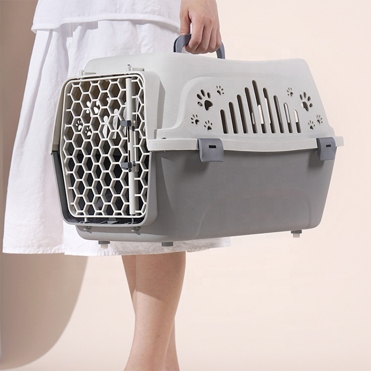 IATA Airline Carrier Box Travel Training Carrier Cage Plastic Animal Pet Dog Kennel Outdoor