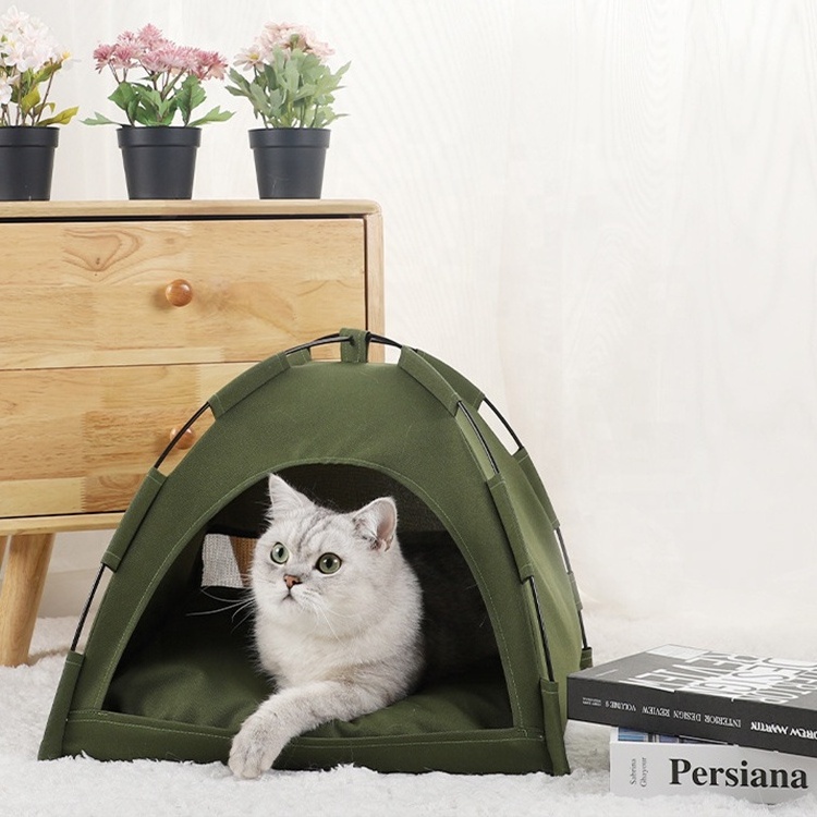 New Design Outdoor Canvas Glamping Camping House Bed Pet Dog Cat Tent