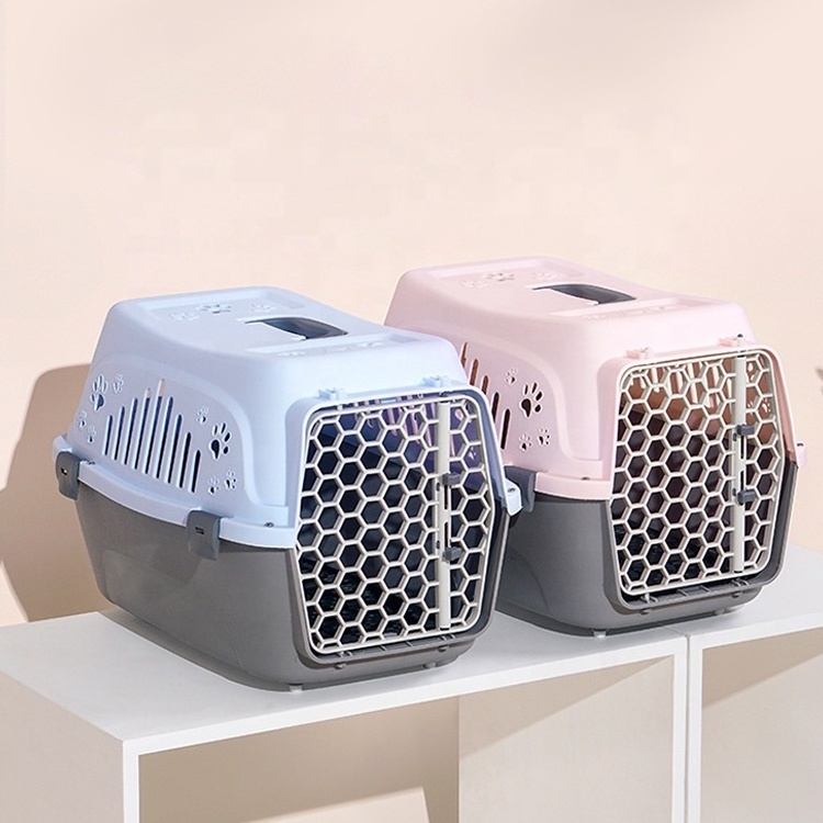 IATA Airline Carrier Box Travel Training Carrier Cage Plastic Animal Pet Dog Kennel Outdoor