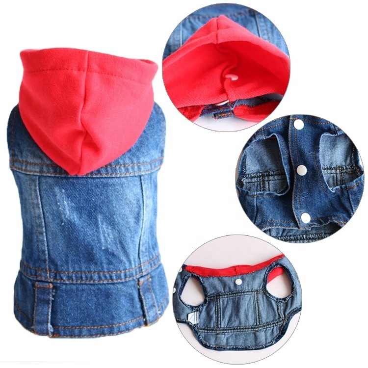 Summer Spring Autumn Fashion Solid Blue Jean Puppy Clothes Vest Small Denim Dog Pet Jacket