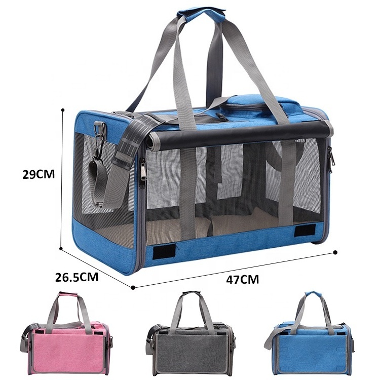 Airline Approved Folding Outdoor Portable Removable Collapsible Steel Frame Travel Cat Dog Carrier Crate Kennel Animal Cage