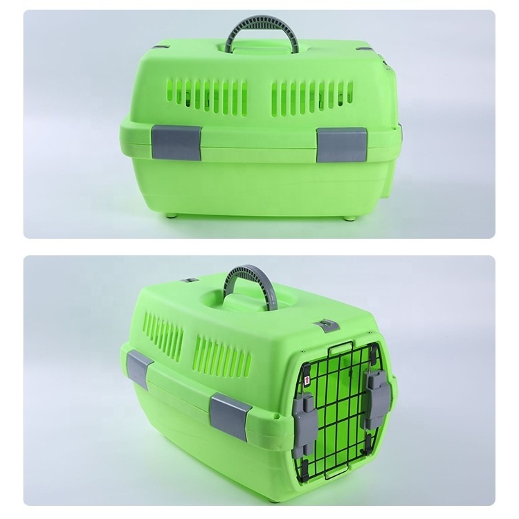 Airline Approved Portable Dog Carrier Crate Plastic Large Air Travel Kennel On Wheels Cat Pet Cages Houses