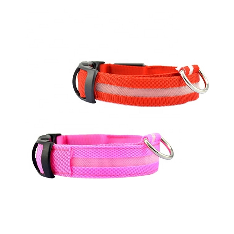 Best Quality multicolor nylon pet China manufacturer rechargeable led dog collar