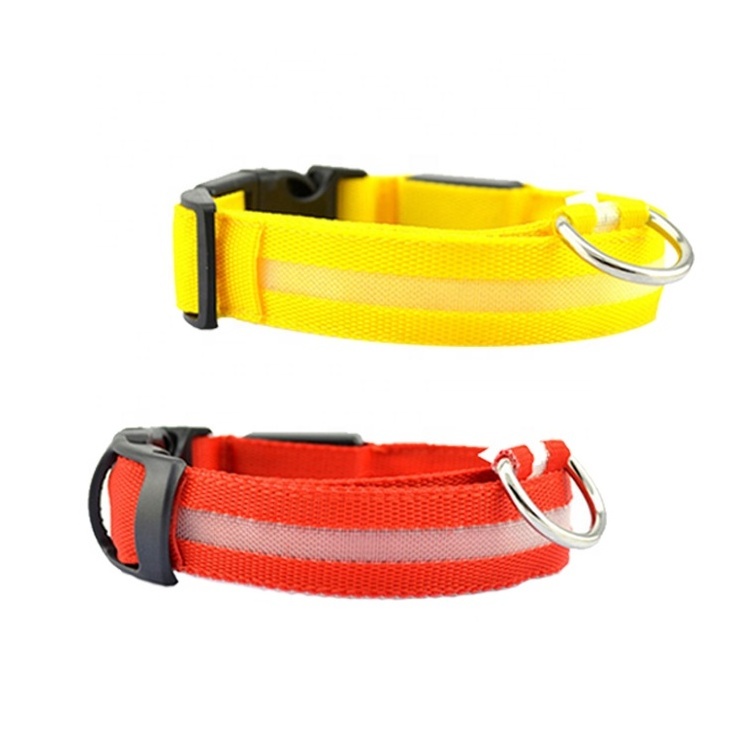 Best Quality multicolor nylon pet China manufacturer rechargeable led dog collar