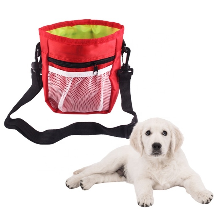 Outdoor Adjustable Treat Fanny Pack Pet Training Dog Walking Crossbody Bag With Dog Poop Bag Holder