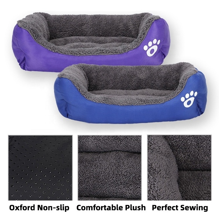 Upgrade Washable Comfortable Safety Pet Sofa Extra Firm Cotton Breathable Rectangle Nest Puppy Sleeping Bag Cushion Dog Bed