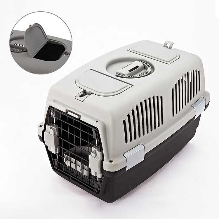 Airline Transport Tray Plastic Box Carrier Luxury Large Crate Kennel On Wheel Pet Travel Carrier Dog Cat Cage