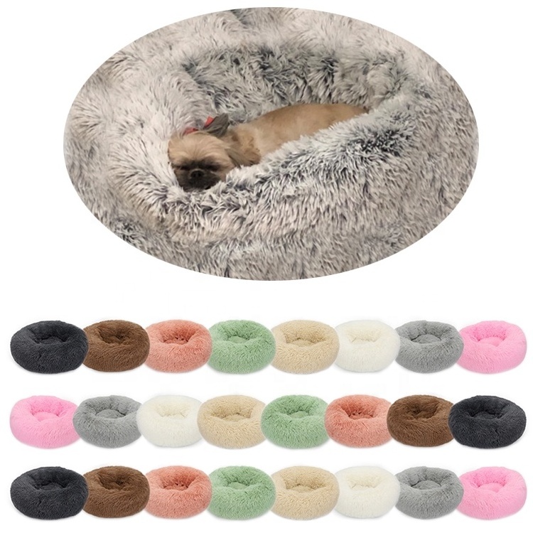 Manufacturer Round Comfortable Mats Ultra Soft Calming Pet Sofa Self Warming Indoor Sleeping Nest Cat Dog Bed