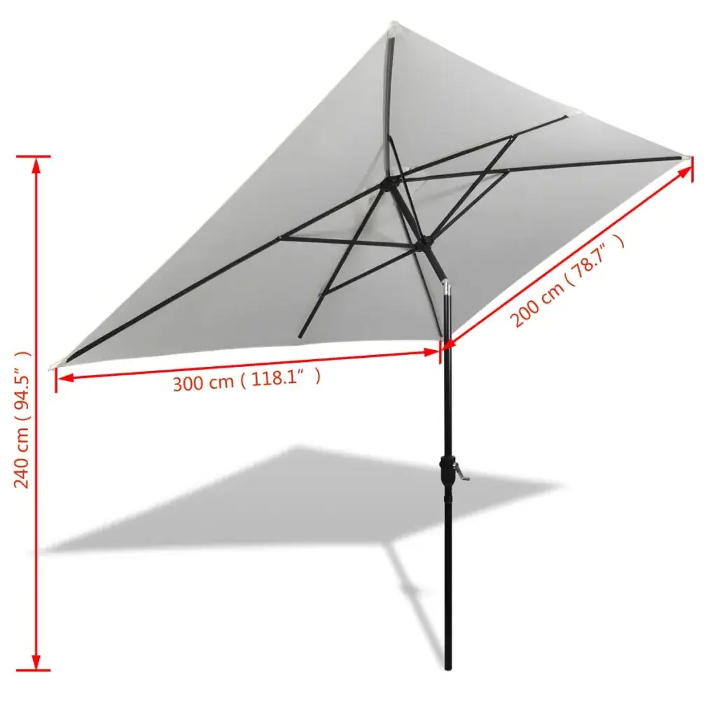 Commercial Offset Large Patio Outdoor Canopy Rectangular Garden Umbrella