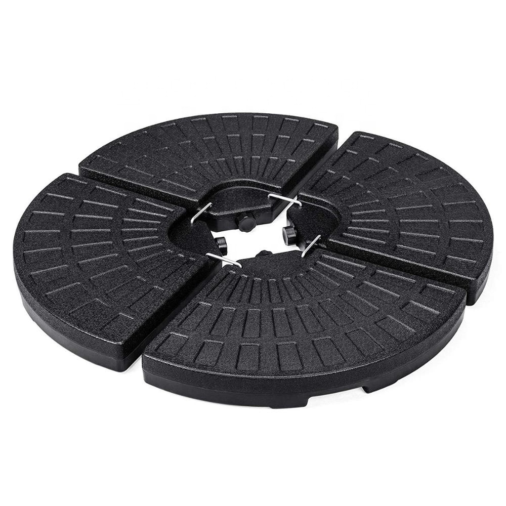 2021 Up To Date Cantilever Offset Patio Umbrella Circular Plastic Base Stand Fills Up To 160lbs with Carry Handles