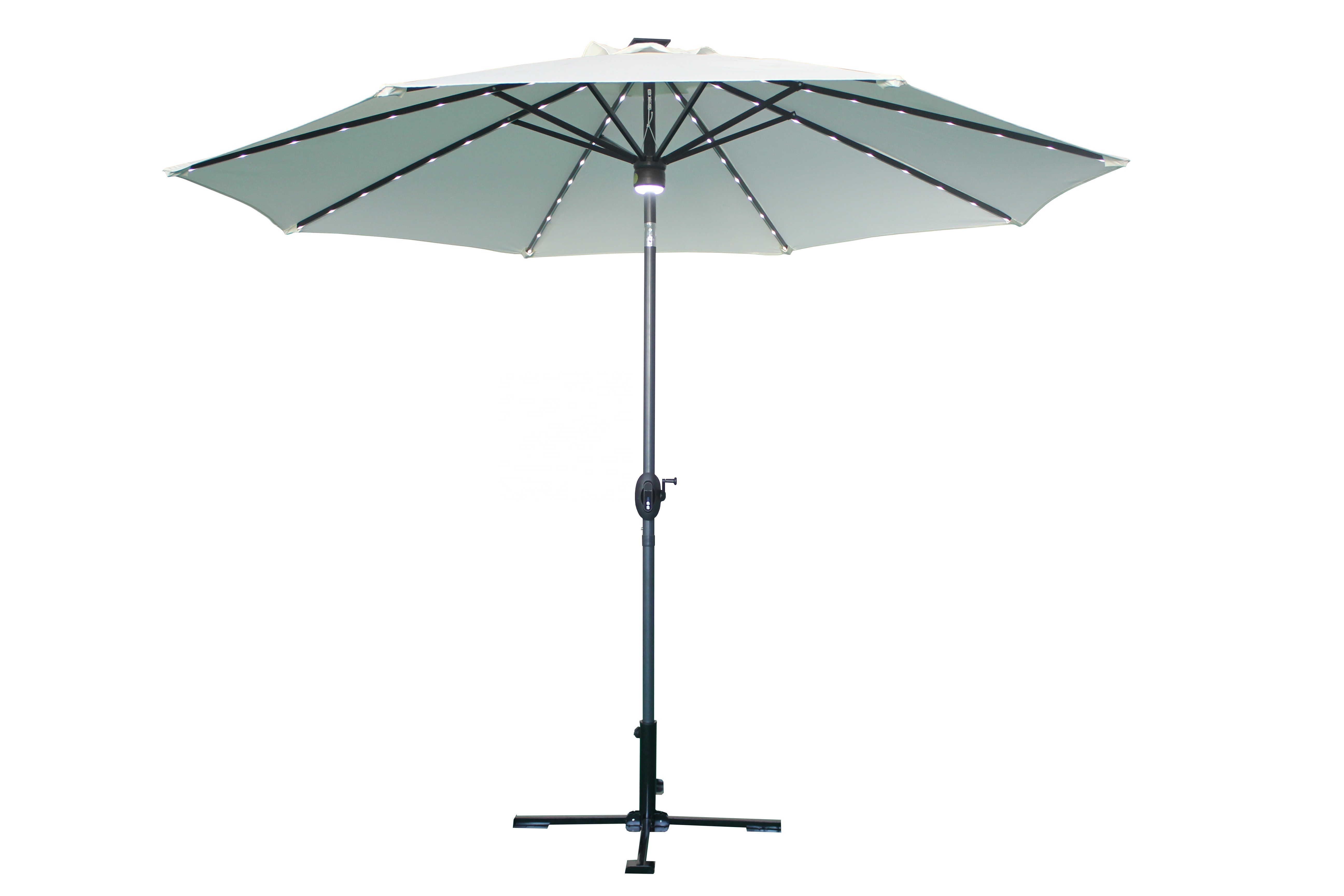 3M round USB rechargeable led lighted outdoor parasol heavy duty patio umbrella with blue-tooth speaker