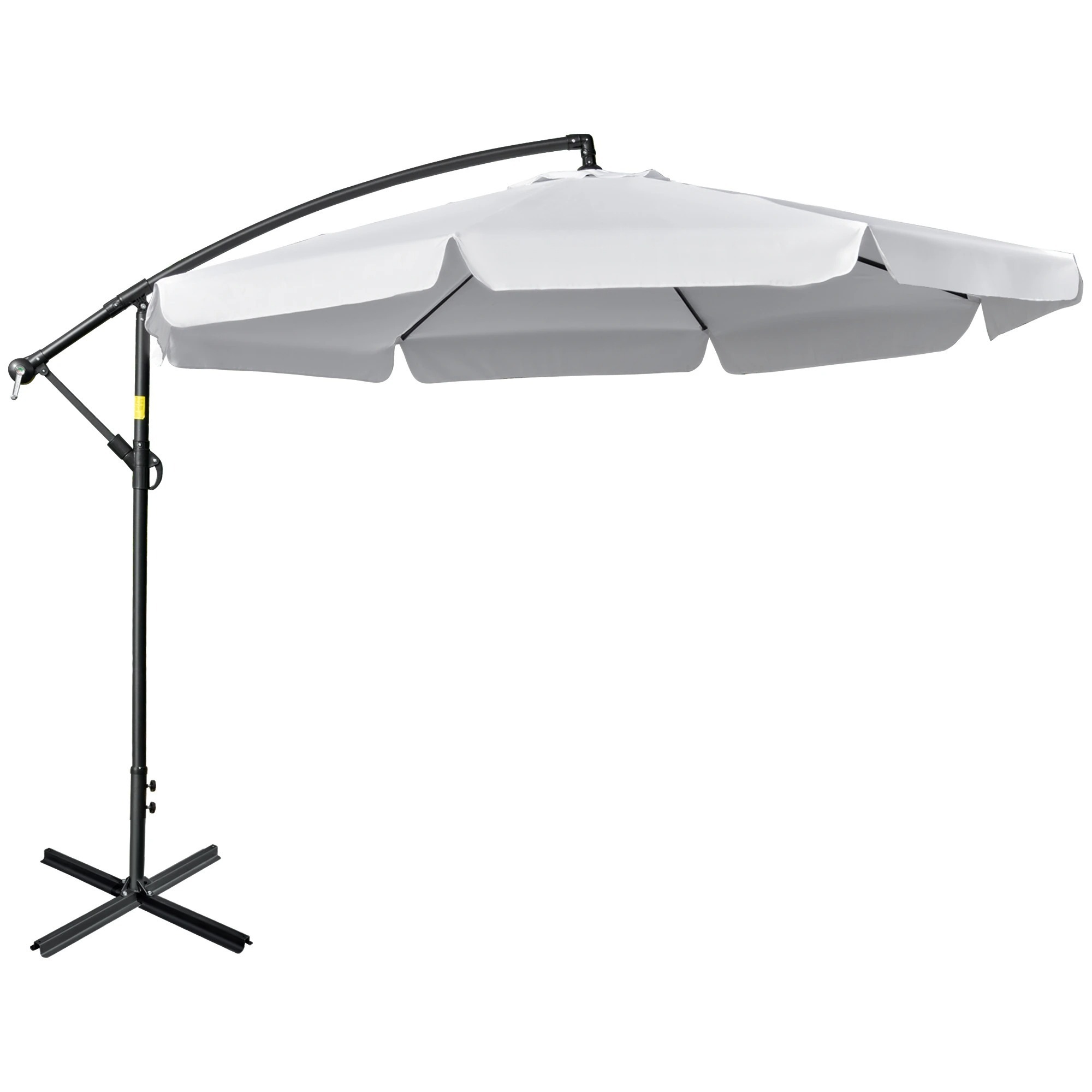 basics 10ft Patio Parasol Outdoor Banana Shape SunShade Market Umbrella with with Cross Base