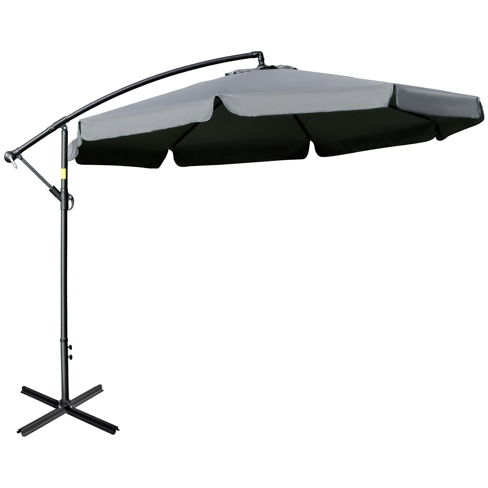 Cantilever Offset Patio Umbrella 10 feet Hanging Garden Parasol SunShade Bistro Market Banana Umbrella with Cross Base Air Vent