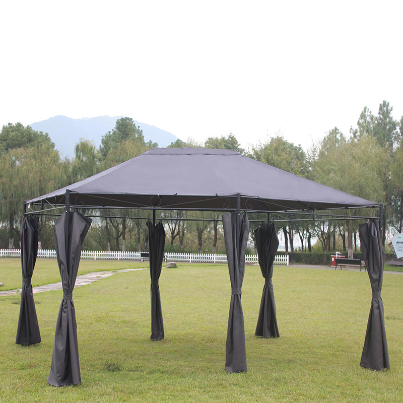 3x4M Party Garden Marquee Gazebo Outdoor Tent Sun Protection Canopy Beach Shelter with Side Curtains for Grill BBQ Deck Backyard